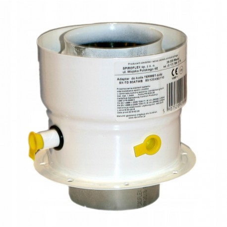Adapter spalinowy 80/110-80/125 Termet biały
